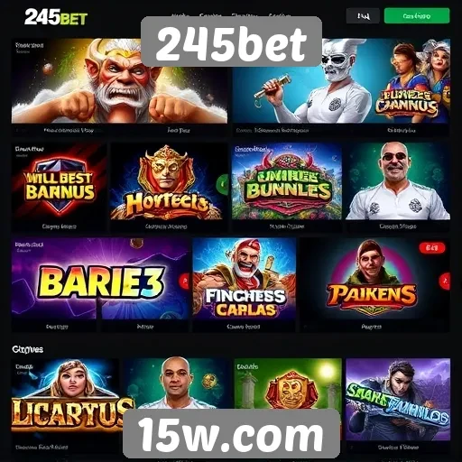 Diversidade de jogos disponíveis na plataforma 245bet